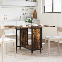vidaXL Hopfällbart matbord med hjul 130 x 80 x 76,5 cm stål PB