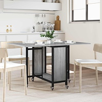 vidaXL Hopfällbart matbord med hjul 130 x 80 x 76,5 cm stål PB