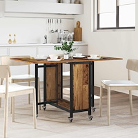 vidaXL Hopfällbart matbord med hjul 130 x 80 x 76,5 cm stål PB