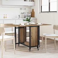vidaXL Hopfällbart matbord med hjul 130 x 80 x 76,5 cm stål PB