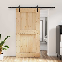 vidaXL Skjutdörr Naturlig och svart 100 x 210 cm Massiv furuträdörr
