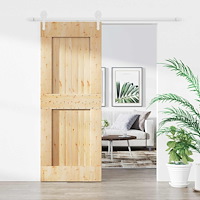 vidaXL Skjutdörr Naturlig och vit 80 x 210 cm Massiv furuträdörr