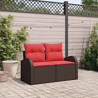 vidaXL Trädgårdsoffa Brun 124 x 62 x 85 cm konstrotting