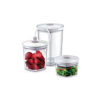 Caso Caso Tuo vakuumbehållare set 01260 | 3 behållare Vit/Transpa...