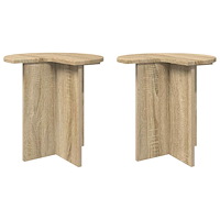 vidaXL Sidobord 2 pcs Sonoma-ek Ø 39 x 38 cm Konstruerat trä