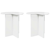vidaXL Sidobord 2 pcs Vit högglans Ø 39 x 38 cm Konstruerat trä