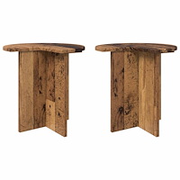 vidaXL Sidobord 2 pcs Gammalt trä Ø 39 x 38 cm Konstruerat trä
