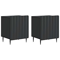 vidaXL Nattduksbord 2 pcs Svart 43 x 34,5 x 52 cm Konstruerat trä