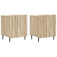 vidaXL Nattduksbord 2 pcs Sonoma-ek 43 x 34,5 x 52 cm Konstruerat trä