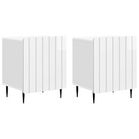 vidaXL Nattduksbord 2 pcs Vit högglans 43 x 34,5 x 52 cm