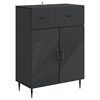 vidaXL Sideboard med låda Svart 66 x 34,5 x 89,5 cm Konstruerat trä