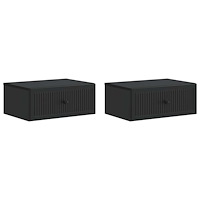 vidaXL Nattduksbord 2 pcs Svart 49 x 34,5 x 20 cm Konstruerat trä
