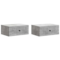 vidaXL Nattduksbord 2 pcs Betonggrå 49 x 34,5 x 20 cm Konstruerat trä