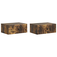 vidaXL Nattduksbord 2 pcs Rökt ek 49 x 34,5 x 20 cm Konstruerat trä