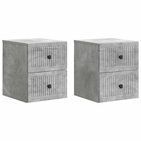 vidaXL Väggmonterat Sängbord 2 pcs Betonggrå 33 x 34,5 x 40 cm