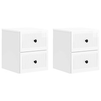 vidaXL Väggmonterat Sängbord 2 pcs Vit högglans 33 x 34,5 x 40 cm