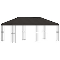 vidaXL Trädgårdsgazebo 6 x 3 m Antracit Polyester och Stål 190 gsm