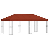 vidaXL Trädgårdsgazebo 6 x 3 m Terracotta Polyester och Stål 190 gsm