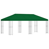 vidaXL Trädgårdsgazebo 6 x 3 m Grön Polyester och Stål 190 gsm