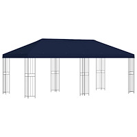 vidaXL Trädgårdsgazebo 6 x 3 m Blå Polyester och Stål 190 gsm
