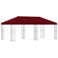 vidaXL Trädgårdsgazebo 6 x 3 m Vinröd Polyester och Stål 190 gsm