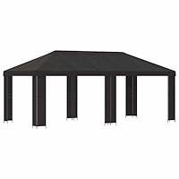 vidaXL Trädgårdsgazebo 6 x 3 m Antracit Polyester och Stål 190 gsm