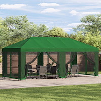 vidaXL Trädgårdsgazebo 6 x 3 m Grön Polyester och Stål 190