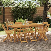 vidaXL Utemöbler Bistro Stolar 8 pcs Naturlig 40 x 53 x 80 cm