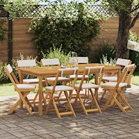 vidaXL Utemöbler Bistro Stolar 8 pcs Gräddvit 40 x 53 x 80 cm