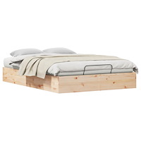 vidaXL Bäddsoffa med förvaring Naturfärg 120 x 190 cm Massivt furu