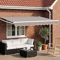 vidaXL Elektrisk Retraktabel Markis Ljusgrå och vit. 2,5 x 2 m