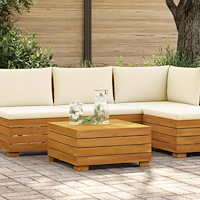 vidaXL Trädgårds Sidobord Massivt Akaciaträ Brun 60 x 60 x 30 cm