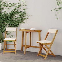 vidaXL Utemöbler Bistro Stolar 2 pcs Gräddvit 40 x 53 x 80 cm