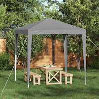 vidaXL Partytält 200 x 200 x 240 cm Ljusgrå PE och stål