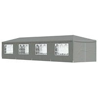 vidaXL Partytält 1200 x 300 x 255 cm Ljusgrå PE och stål