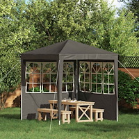 vidaXL Partytältvägg 2 pcs 200 x 195 cm Antracit PE och stål