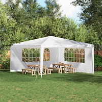 vidaXL Partytältvägg 2 pcs 400 x 195 cm Vit PE och stål