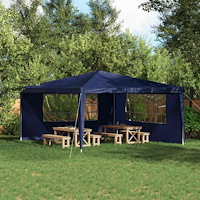 vidaXL Partytältvägg 2 pcs 400 x 195 cm Blå PE och stål