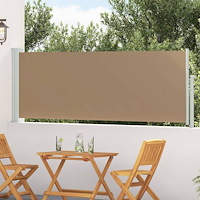 vidaXL Utfällbar sidomarkis Taupe 500 x 100 cm Polyester