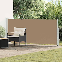 vidaXL Utfällbar sidomarkis Taupe 600 x 160 cm Polyester