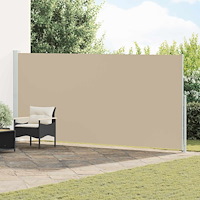 vidaXL Utfällbar sidomarkis Beige 600 x 180 cm Polyester