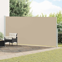 vidaXL Utfällbar sidomarkis Beige 600 x 220 cm Polyester