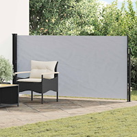 vidaXL Utfällbar sidomarkis Grå 300 x 140 cm Polyester