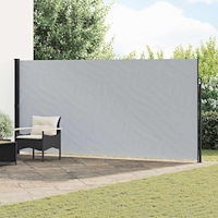 vidaXL Utfällbar sidomarkis Grå 500 x 200 cm Polyester