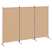 vidaXL 3-panelers rumsavdelare Beige 260 x 180 cm Tyg