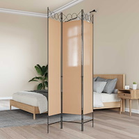 vidaXL 3-panelers rumsavdelare Beige 120 x 200 cm Tyg
