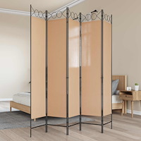 vidaXL 5-panel rumsavskiljare Beige 200 x 200 cm Tyg