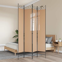 vidaXL 4-panelig rumsavskiljare Beige 160 x 220 cm Tyg