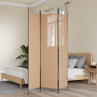 vidaXL 3-panelers rumsavdelare Beige 150 x 200 cm Tyg