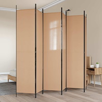 vidaXL 6-panelers rumsavdelare Beige 300 x 220 cm Tyg